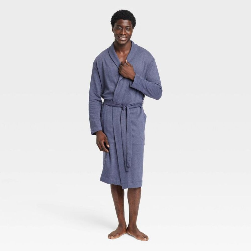 Men's Knit Robe - Goodfellow & Co Navy Blue L/XL
